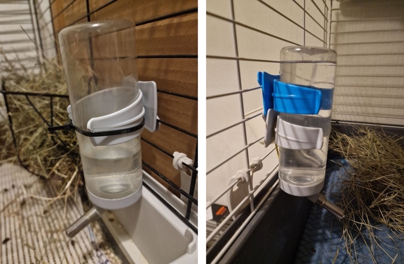 фиксация поилки в клетке